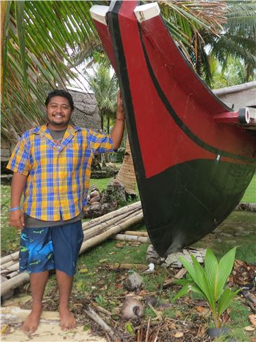 John showing canoe