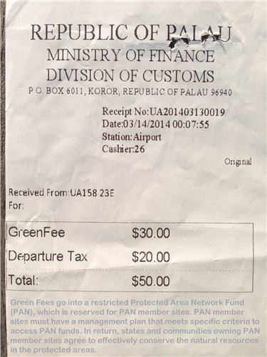 Palau's Green Fees