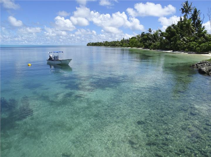 Reefs and enforcement boat at Angaur