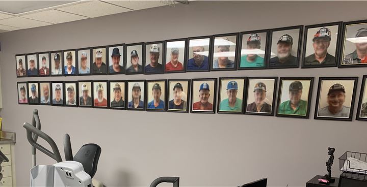 Photos of miners being treated for black lung.