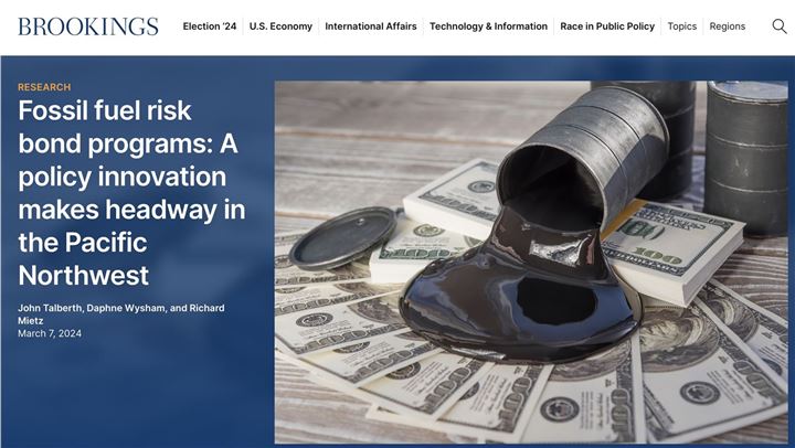 Fossil Fuel Risk Bonds Published At Brookings
